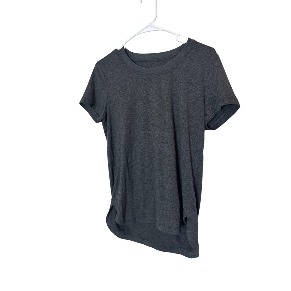 Athleta Shirt Womens Small Gray Crew Neck Short Sleeve Basic Stretch Athletic